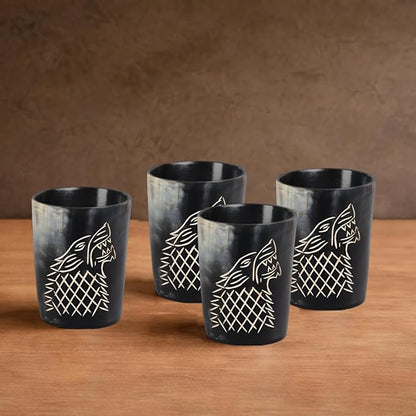 Handicrafts Home Viking Horn Shot Glasses Set of 8, Handmade Natural Ox Horn - Image 5