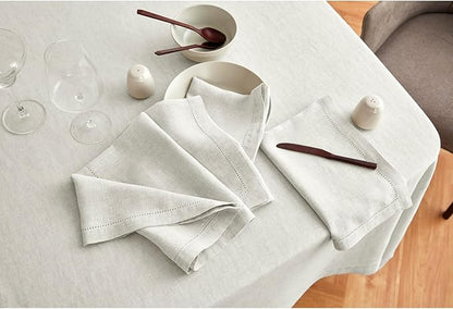 Solino Home Linen Tablecloth 70 x 108 Inch - 100% Pure Linen Light Flax Table Cloth for Rectangle Tables - Sonoma, Machine Washable Tablecloth for Spring, Easter