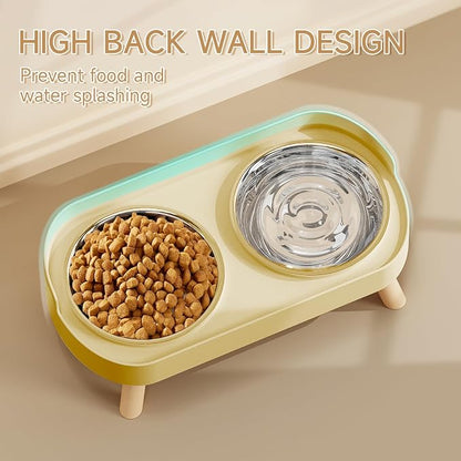 Elevated Cat Bowl, Raised Cat Food and Water Bowl Set - Image 2