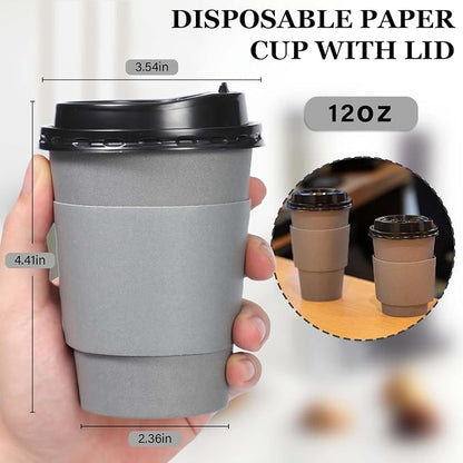 Clawsoff 100 Pack 12 oz Disposable Coffee Cups - Image 2