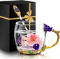 Women Glass Tea Coffee Pretty Cup Set Cute Mug House Warming Butterfly Lover by MNZZ