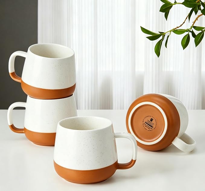 Teocera Ceramic Coffee Mug Set of 4-12 oz Coffee Mugs by Teocera