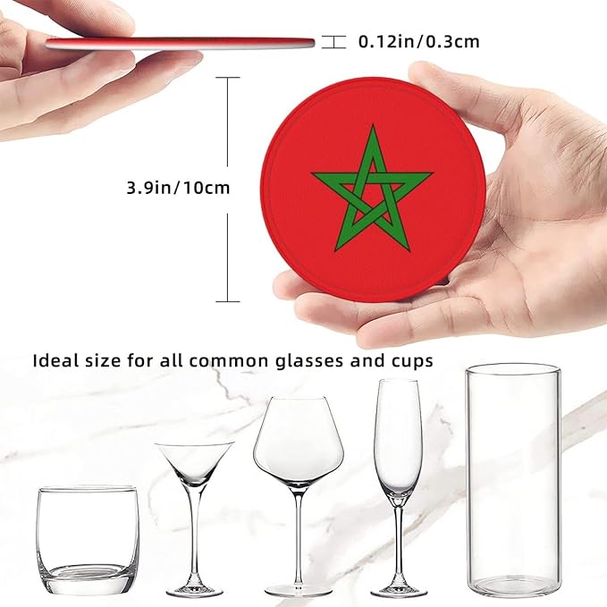 Moroccan Flag Coasters for Drinks - Image 3