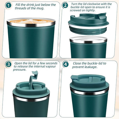 Insulated Travel Coffee Mug Reusable Coffee Tumbler Cup - Image 7
