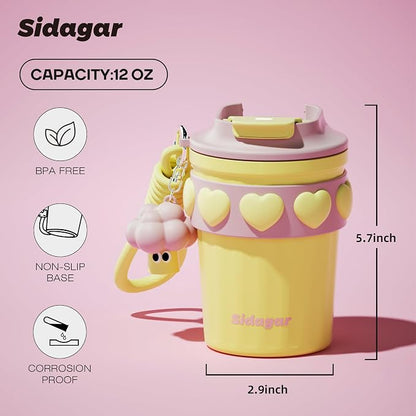 SDGA+ 12 oz Travel Coffee Mug Spill Proof Leak Proof, Stainless Steel Thermal - Image 2