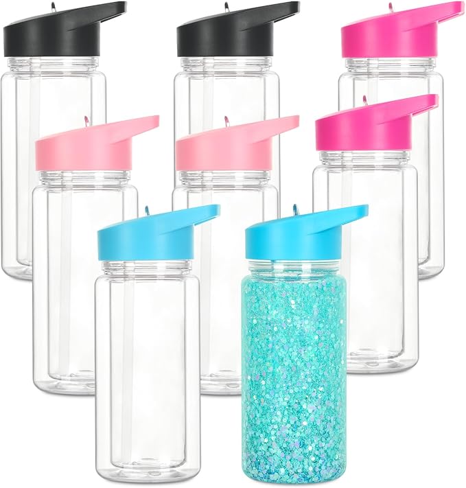 8 Pack 10 Oz Plastic Snow Globe Tumbler by Tswofia