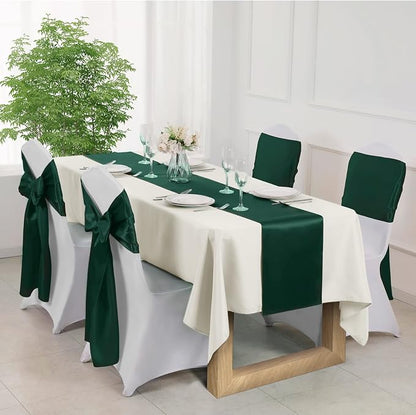 Manyshofu Dark Green Satin Table Runner 12x108 - Image 5
