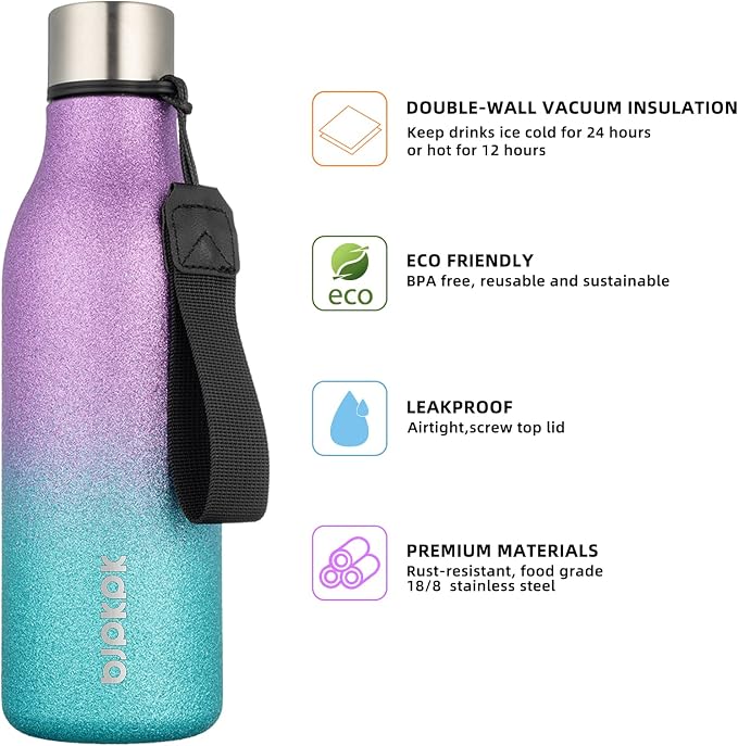 BJPKPK 18oz Insulated Water Bottle, Stainless Steel Bottle - Image 2