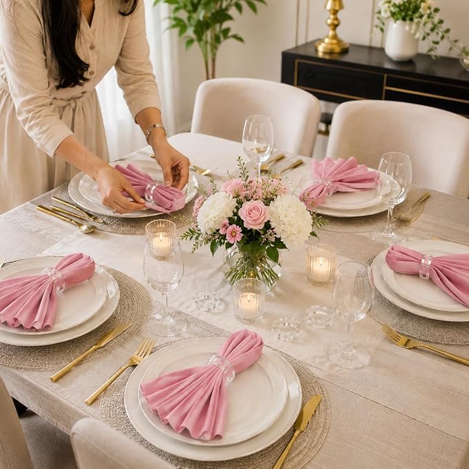 Clear Acrylic Napkin Rings Set of 12 - Image 6