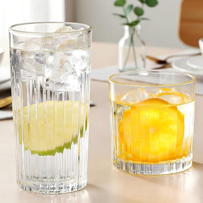 Laerjin Drinking Glasses Set of 8, 12 oz Highball Glasses & 10 oz Cocktail - Image 5