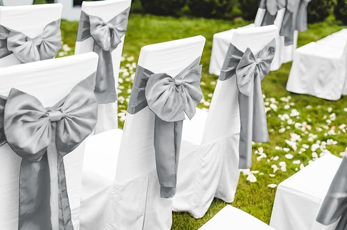 12 Pack Grey Satin Table Runner 12 x 108 Inch Long Premium Table Runners - Image 5