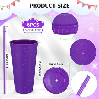 Uiifan 6 Pcs 24 oz Reusable Tumbler - Image 2