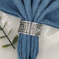 12pcs Antique Silver Napkin Rings, Premium Greek Key Napkin Rings Bulk by MagicRealForBetterLife