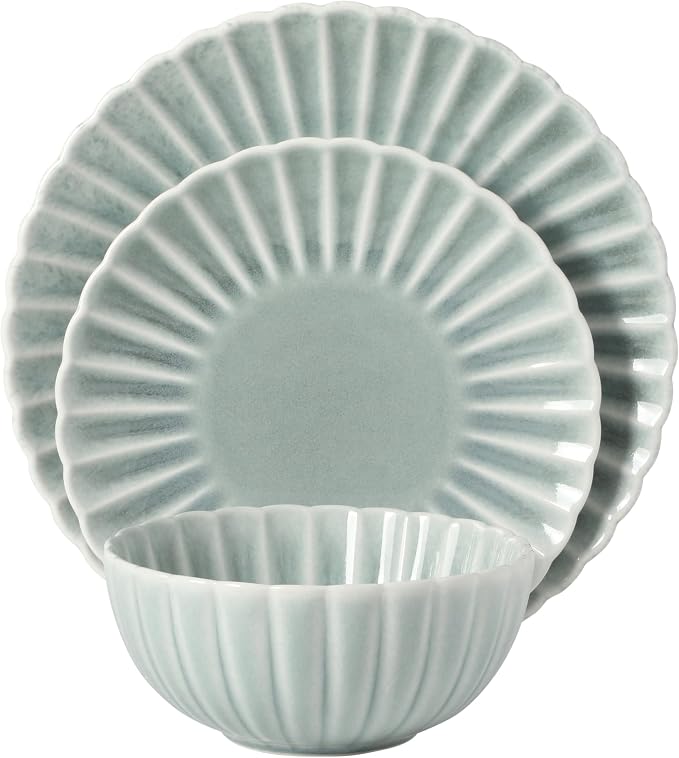 Gibson Elite Peach Orchard 12-Piece New Bone China Dinnerware Set Service - Image 9