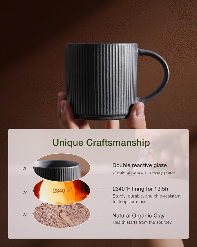 famiware Coffee Mug Set for 8, Star 12 oz Catering Mugs Cup Set - Image 6
