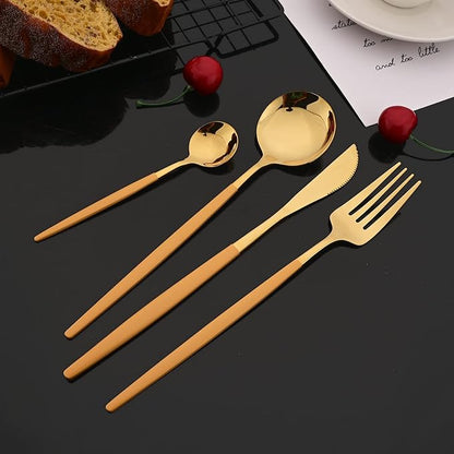 JASHII Flatware Set 24 Piece, Stainless Steel Silverware Set, Macaron Small - Image 3
