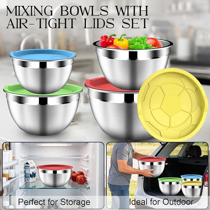 DUTZUN Colorful Mixing Bowls - Image 3
