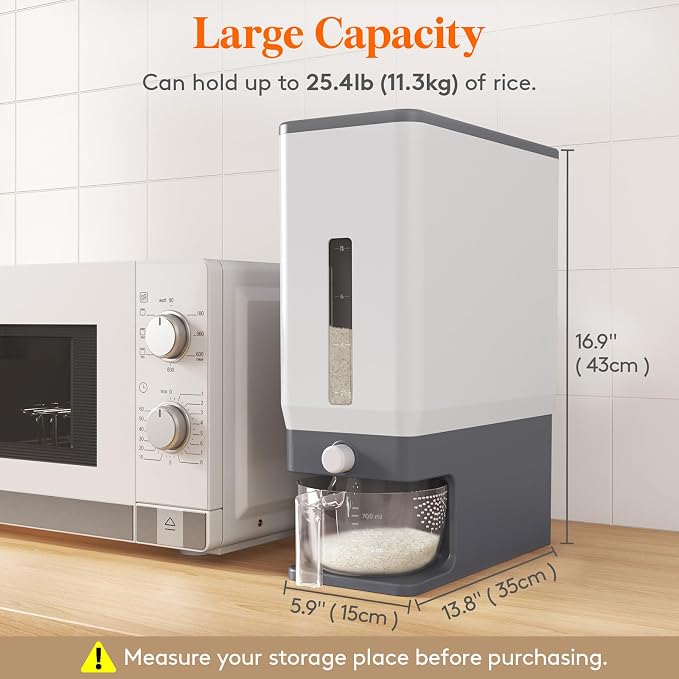 Lifewit Rice Dispenser 25 Lbs, Airtight Storage - Image 7