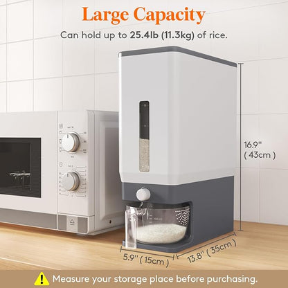 Lifewit Rice Dispenser 25 Lbs, Airtight Storage - Image 7