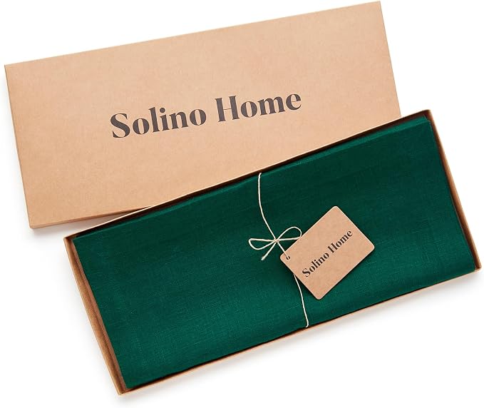 Solino Home 100% Pure Linen Table Runner Rainforest Woven, Fete 14 x 60 in | - Image 7
