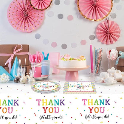 41Pcs We Appreciate You Decorations Rainbow Color Thank You Themed Tableware - Image 6