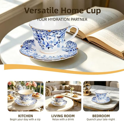 Vintage Floral Tea Cup and Saucer Set - Image 8