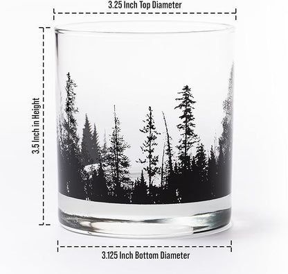 Black Lantern Nature Guitar Whiskey Glasses – Set of 2 Premium 11oz Rocks Tumblers with Hand-Printed Forest Guitar Artwork – Heavy-Base Old Fashioned Glasses for Bourbon, Scotch & Cocktails