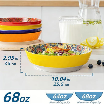 4-Piece Bohemian Style Ceramic Bowls - Image 3