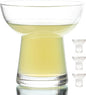 Lysenn Stemless Margarita Glasses Set of 4 - Elegant Vertical Stripes Cocktail Glasses – Premium Hand Blown Glassware for Martini and Mixed Drinks – 10 oz