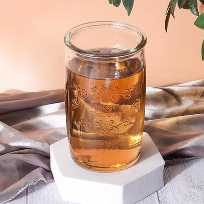 Dingerjar Vintage Drinking Glasses set of 6 Artisan Crafted 20 Oz Premium Clear - Image 5