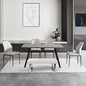 ZckyCine Modern 6-Piece Dining Table Set with Rectangular Wooden Dining Table, 4 Leather Dining Chairs and 1 Leather Stool, Suitable for 4-6 People