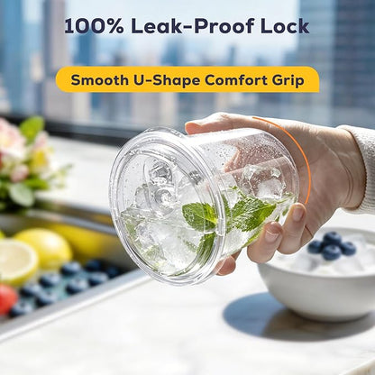 Fit Meal Prep 100 Pack 12 oz Round Bottom Clear Plastic Cups - Image 5
