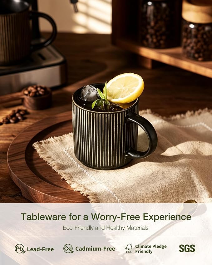 famiware Coffee Mug Set for 4, Star 12 oz Catering Mugs Cup Set - Image 3