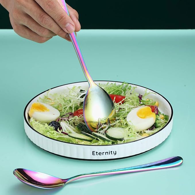 Rainbow Salad Server Set, Berglander Stainless Steel Salad Serving Set - Image 7