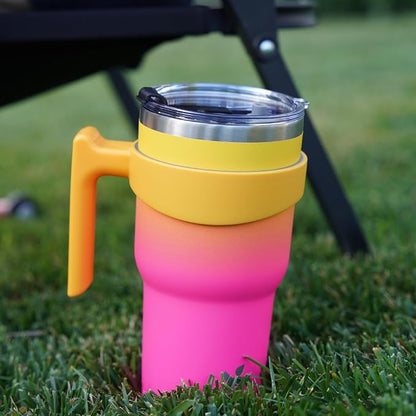 Konokyo 40 oz Tumbler with Handle and Straw, Insulated Travel Mug | Cherry; - Image 6