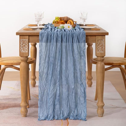 Dusty Blue Gauze Cheesecloth Table Runner 10ft Dinning Kitch Decor | - Image 2