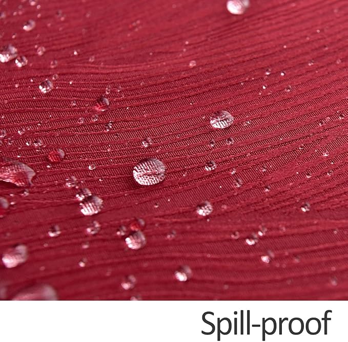 maxmill Round Jacquard Tablecloths Swirl Pattern Spillproof Wrinkle Free Heavy Weight Soft Table Cloth for Circular Table Cover of Buffet Banquet Parties Holiday Dinner Round 90 Inch Red