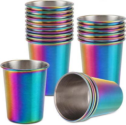 Mimorou 20 Pack 8 oz Stainless Steel Pint Cups Metal Cups Unbreakable Drinking by Mimorou