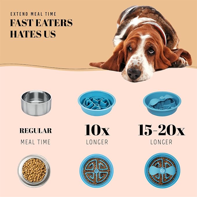 AVERYDAY Slow Feeder Dog Bowls for Large Breed, 2.5 Cups Deep Food Puzzle Bowl - Image 5