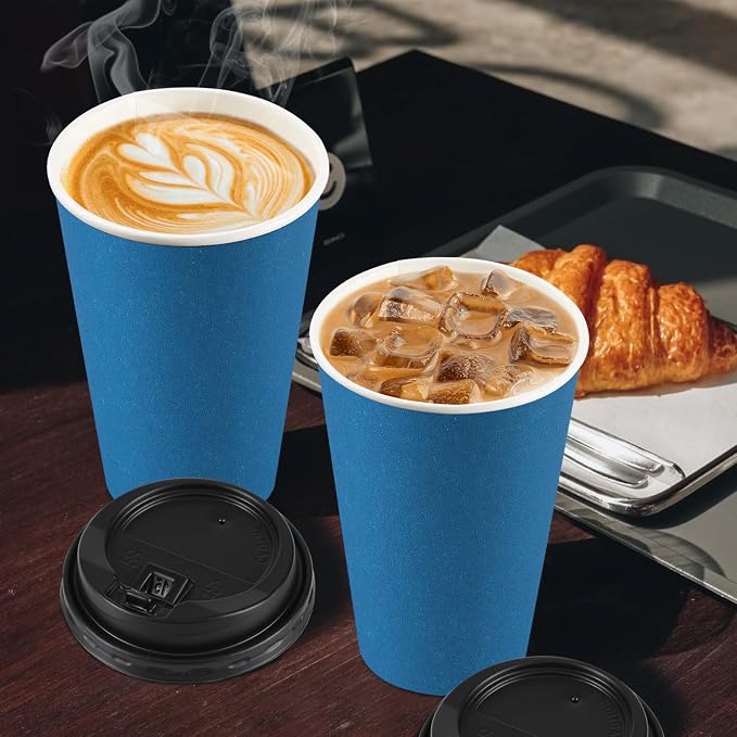 Clawsoff 100 Pack 16 oz Disposable Paper Coffee Cups - Image 5