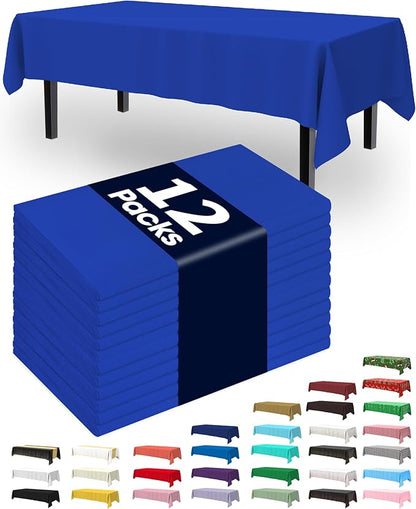 Pureegg Plastic Table Cloth Disposable 12 Pack, 54 x 108 Inch Table Cloths by Pureegg
