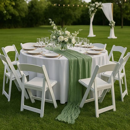12 Pack Sage Green Cheesecloth Table Runners – 10FT Rustic Gauze Bulk Set - Image 5