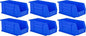 Hudson Exchange 11" x 5-1/2" x 5" (6 Pack) Plastic Stackable Storage Bin and Hanging Container, Blue