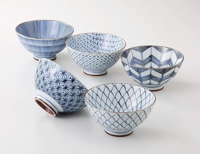 Saikai Pottery Traiditional Japanese Rice Bowls 19541L8 by FIRE+ROSE