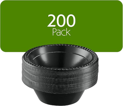 PLASTICPRO 200 PCS Black Plastic Bowls Light Weight 12 oz Plastic Soup Bowls - Image 6