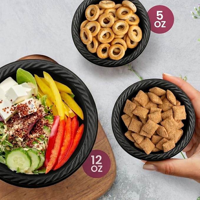 R-kay Black Small Plastic Bowls - 5 OZ - Image 3