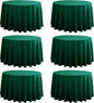 6-Pack Round 90-inch Blackish Green Table Cloths, Solid Stain and Wrinkle Resistant Circular Tablecloth, Premium Plain Weave Polyester Fabric Table Linen Covers for Hotel, Banquet