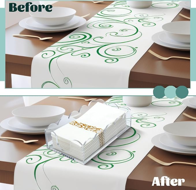 2 Pcs Acrylic Napkin Holder Scalloped Acrylic Guest Towel Holder 8.5 x 5 x 2.4 - Image 5