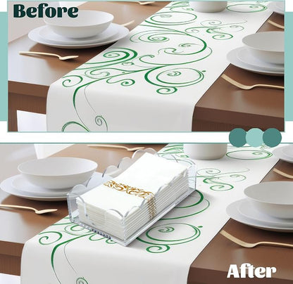 2 Pcs Acrylic Napkin Holder Scalloped Acrylic Guest Towel Holder 8.5 x 5 x 2.4 - Image 5