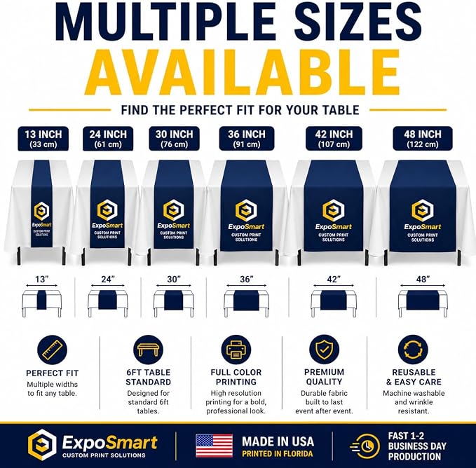 Table Runner with Logo for Trade Shows, Vendor Booths & Business Events - Image 5